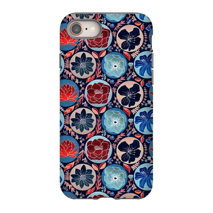 iPhone 8 StrongFit Moody Polka Dot Floral  by Tigatiga