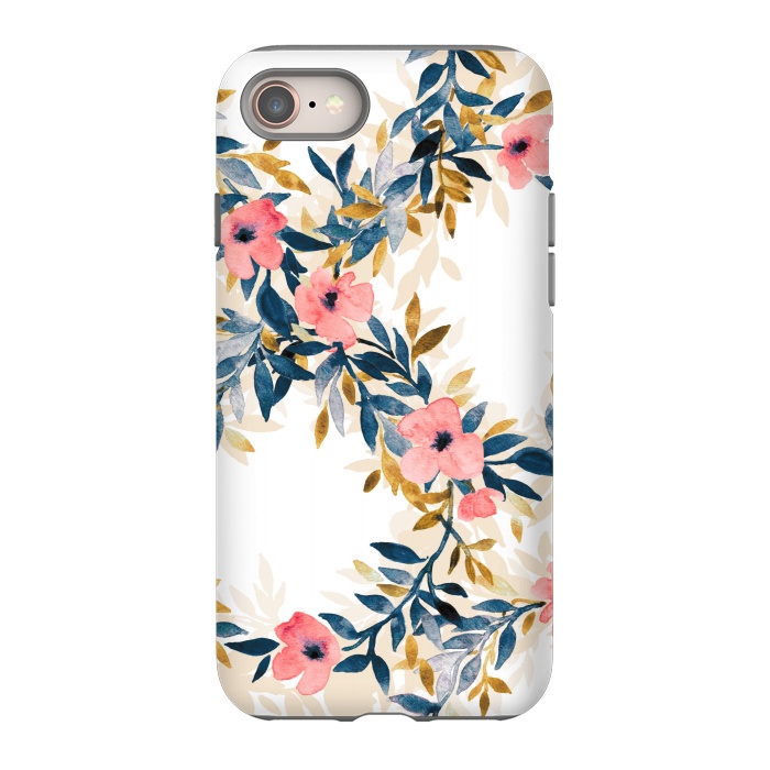 iPhone 8 StrongFit Spring Blossom Watercolor Wreath by Micklyn Le Feuvre
