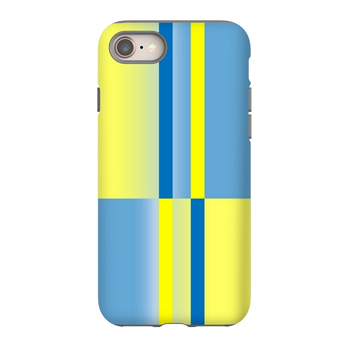 iPhone 8 StrongFit yellow blue lines pattern by MALLIKA