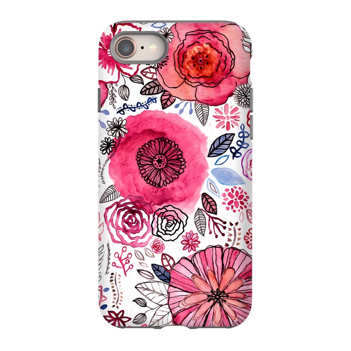 iPhone 8 StrongFit Pink Floral Mix  by Tigatiga