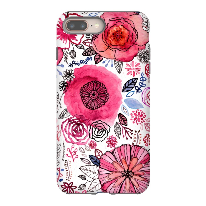 iPhone 8 plus StrongFit Pink Floral Mix  by Tigatiga