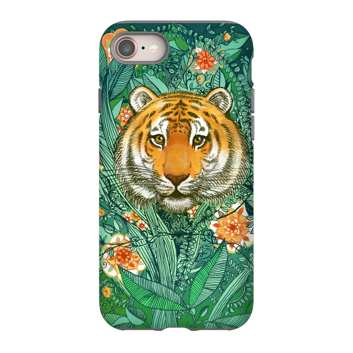 iPhone 8 StrongFit Tiger Tangle in Color by Micklyn Le Feuvre