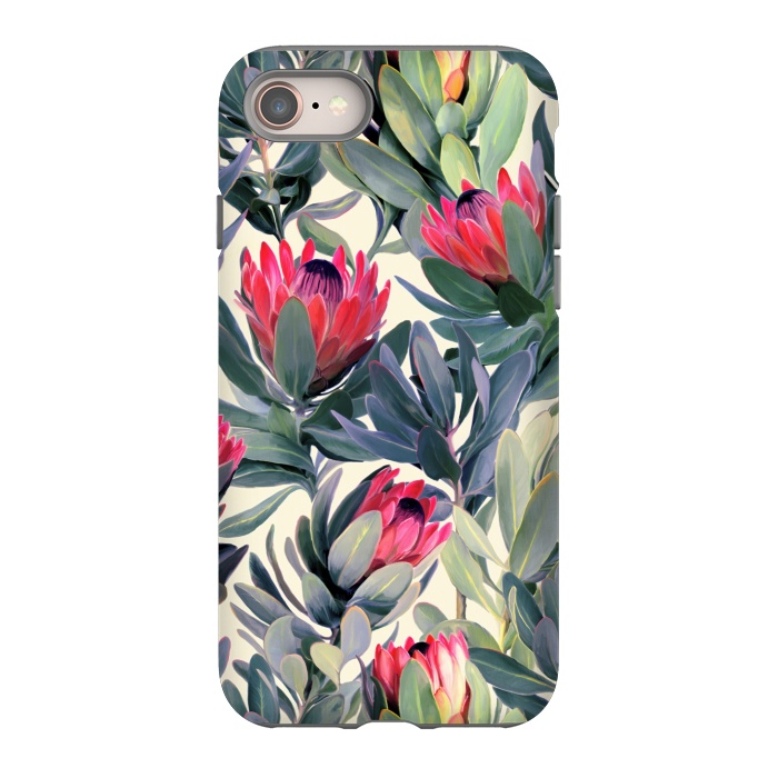 iPhone 8 StrongFit Painted Protea Pattern by Micklyn Le Feuvre