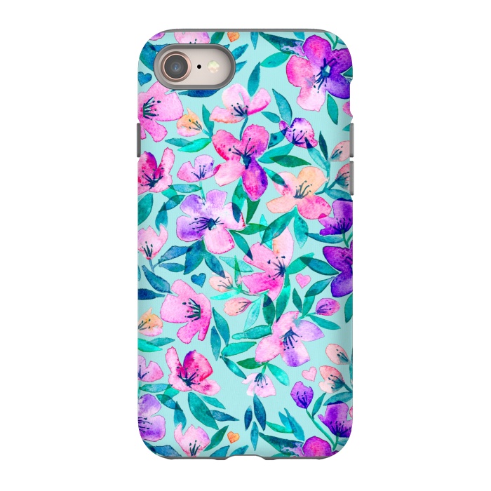 iPhone 8 StrongFit Happy Spring Floral in Watercolor by Micklyn Le Feuvre