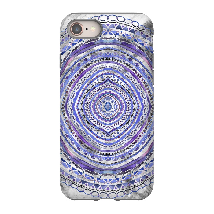 iPhone 8 StrongFit Purple Marbling Mandala  by Tigatiga