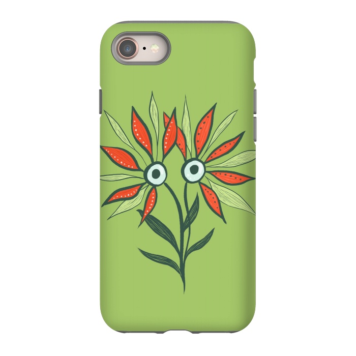 iPhone 8 StrongFit Cute Eyes Character Flower Monster by Boriana Giormova