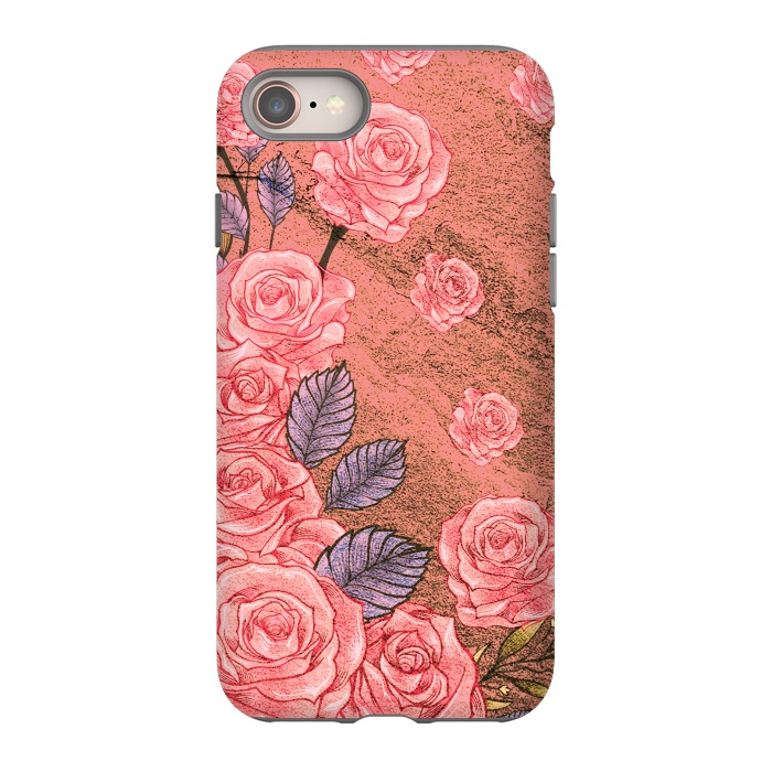 iPhone 8 StrongFit Vintage Peonies  by Rossy Villarreal