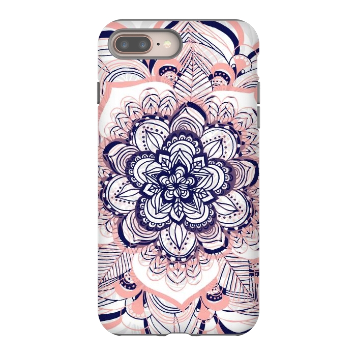 iPhone 8 plus StrongFit Purple, Blue and Pink Netted Mandala by Tangerine-Tane