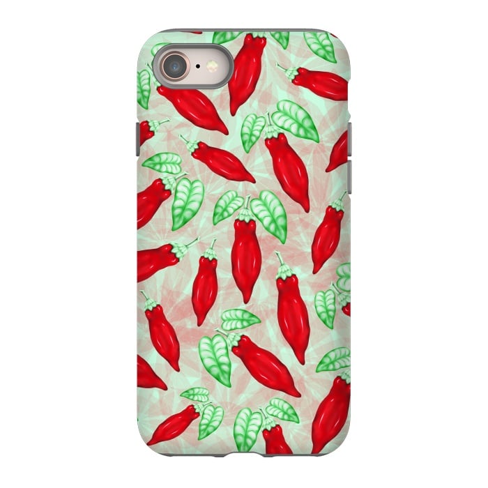 iPhone 8 StrongFit Red Hot Chilli Pepper Pattern Food Art by BluedarkArt