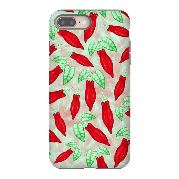 iPhone 8 plus StrongFit Red Hot Chilli Pepper Pattern Food Art by BluedarkArt