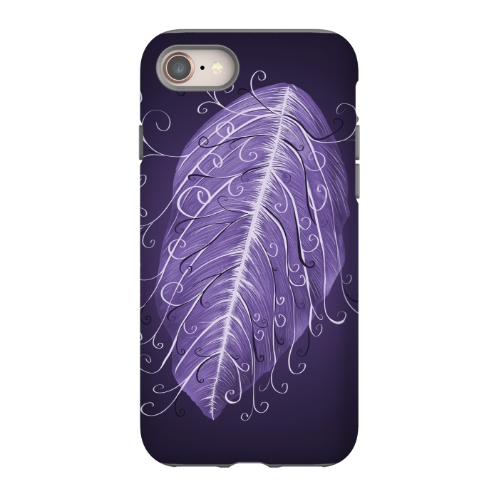 iPhone 8 StrongFit Violet Swirly Leaf by Boriana Giormova