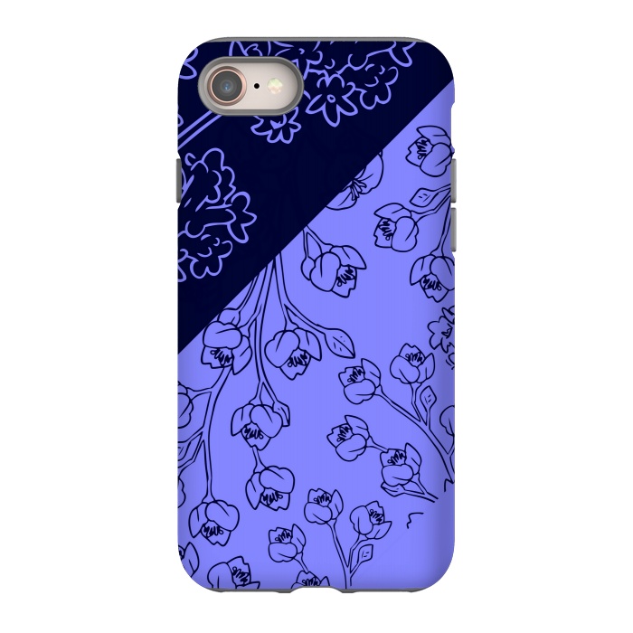 iPhone 8 StrongFit BLUE TROPICAL PATTERN by MALLIKA