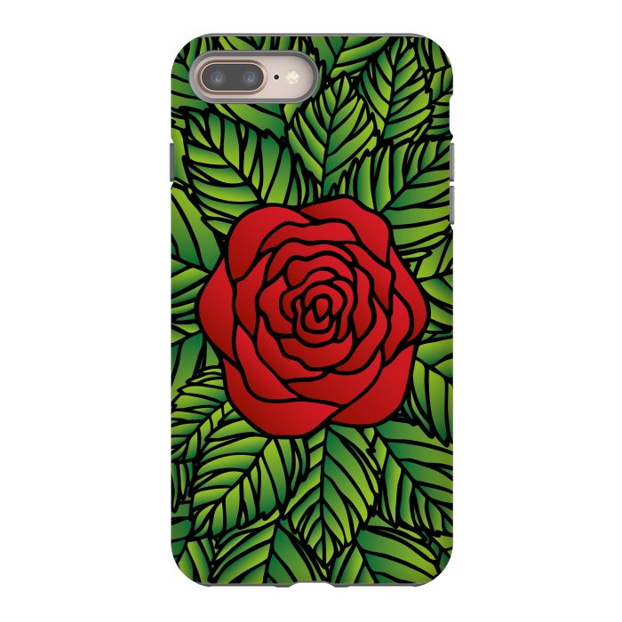 iPhone 8 plus StrongFit Red Rose by Majoih