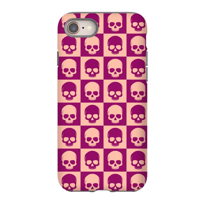 iPhone 8 StrongFit Checkered Skulls Pattern II by Art Design Works