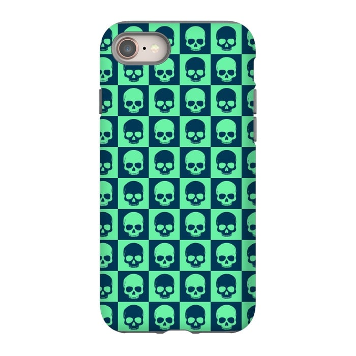 iPhone 8 StrongFit Checkered Skulls Pattern III by Art Design Works