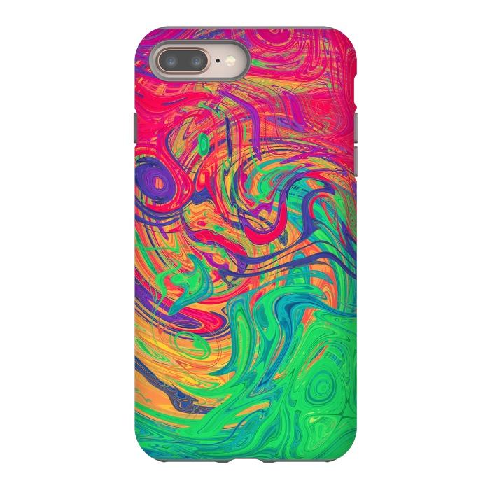 iPhone 8 plus StrongFit Abstract Multicolored Waves by Art Design Works