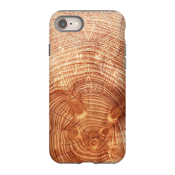 iPhone 8 StrongFit Mandala Wood I by Art Design Works