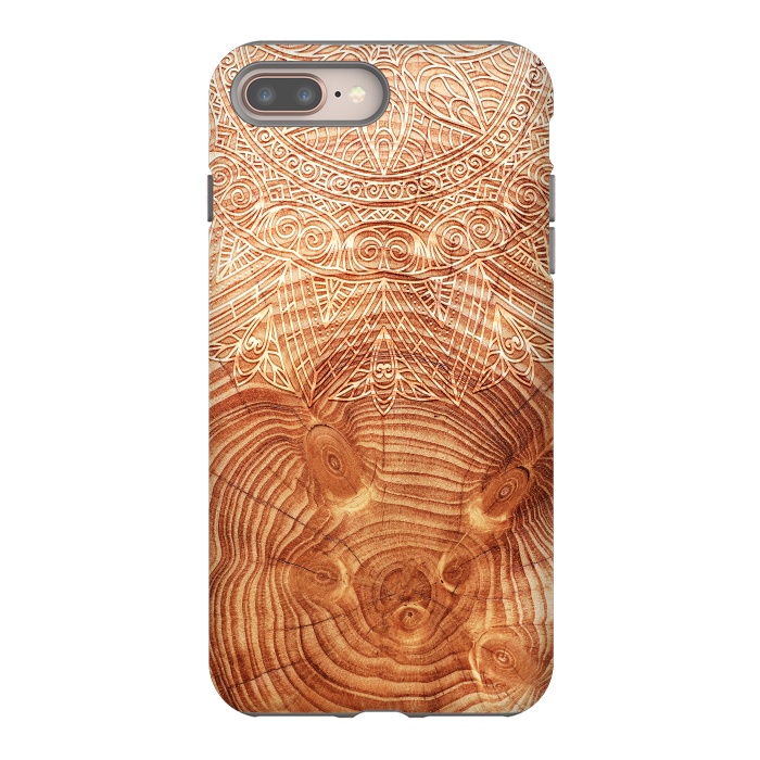 iPhone 8 plus StrongFit Mandala Wood I by Art Design Works