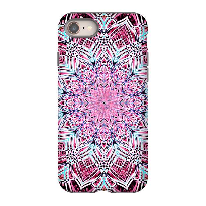 iPhone 8 StrongFit Berry Pink Detailed Mandala by Micklyn Le Feuvre
