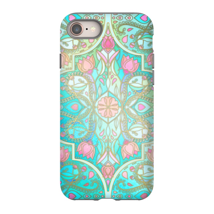 iPhone 8 StrongFit Floral Moroccan in Spring Pastels by Micklyn Le Feuvre
