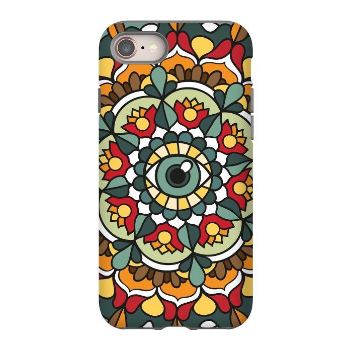iPhone 8 StrongFit Green Eye Mandala by Majoih