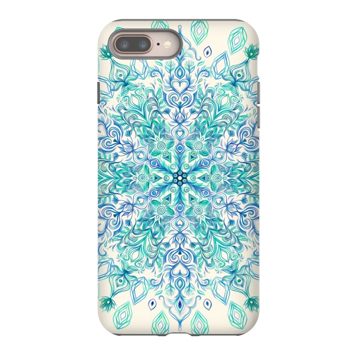 iPhone 8 plus StrongFit Peppermint Snowflake on Cream  by Micklyn Le Feuvre
