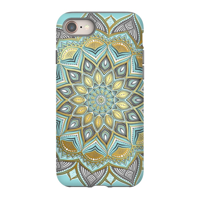 iPhone 8 StrongFit Sunny Skies Gilded Lace Medallion by Micklyn Le Feuvre