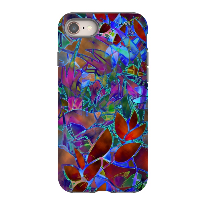 iPhone 8 StrongFit Floral Abstract Stained Glass G174 by Medusa GraphicArt