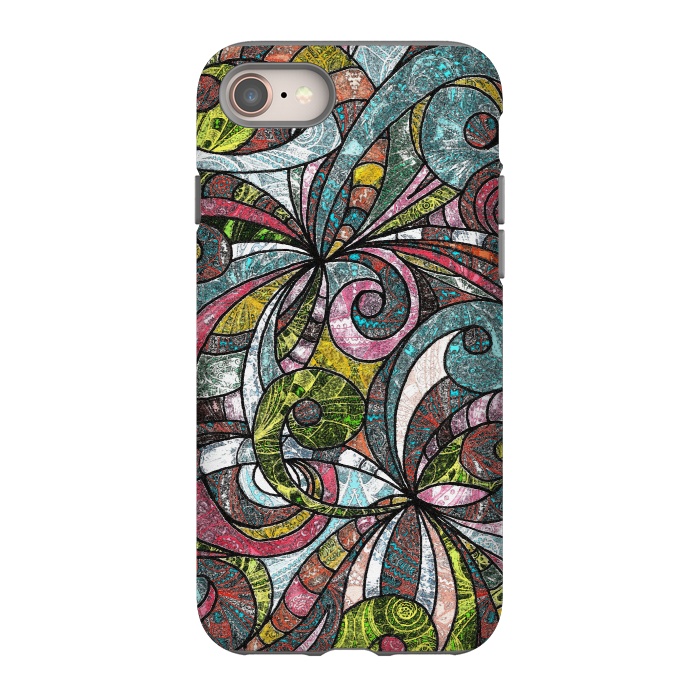 iPhone 8 StrongFit Drawing Floral Zentangle G203 by Medusa GraphicArt