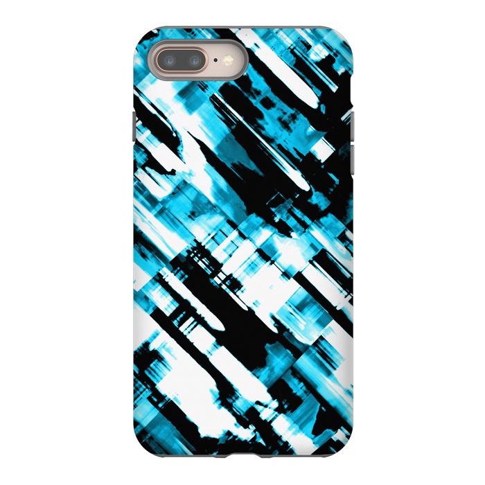 iPhone 8 plus StrongFit Hot blue and black digital art G253 by Medusa GraphicArt