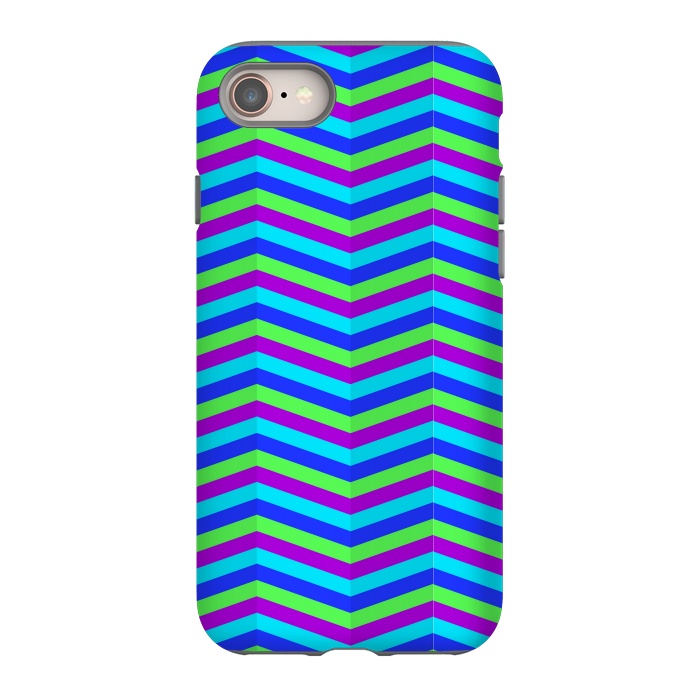 iPhone 8 StrongFit BLUE TRIANGLE LINES PATTERN by MALLIKA