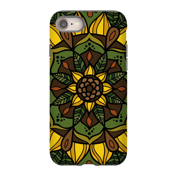 iPhone 8 StrongFit Sunflower Mandala by Majoih
