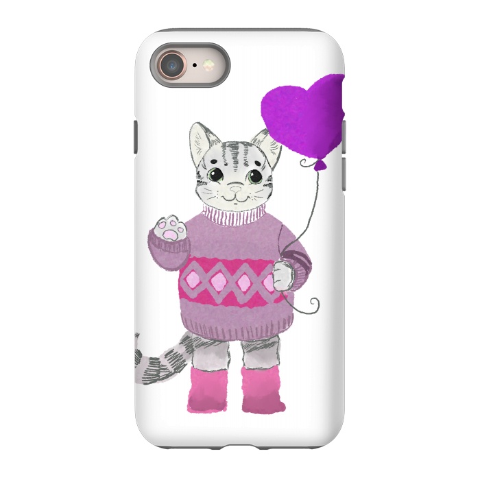iPhone 8 StrongFit Cute Cat by Merveilleux Clement