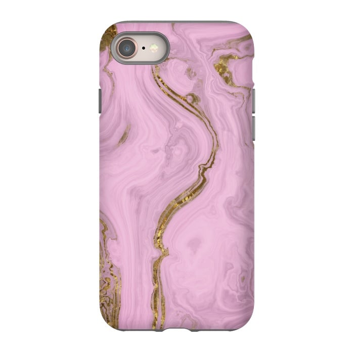iPhone 8 StrongFit Elegant Pink Marble With Gold 2 by Andrea Haase