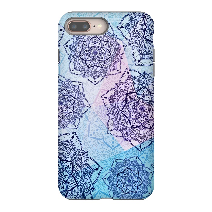 iPhone 8 plus StrongFit Blue purple mandalas by Jms