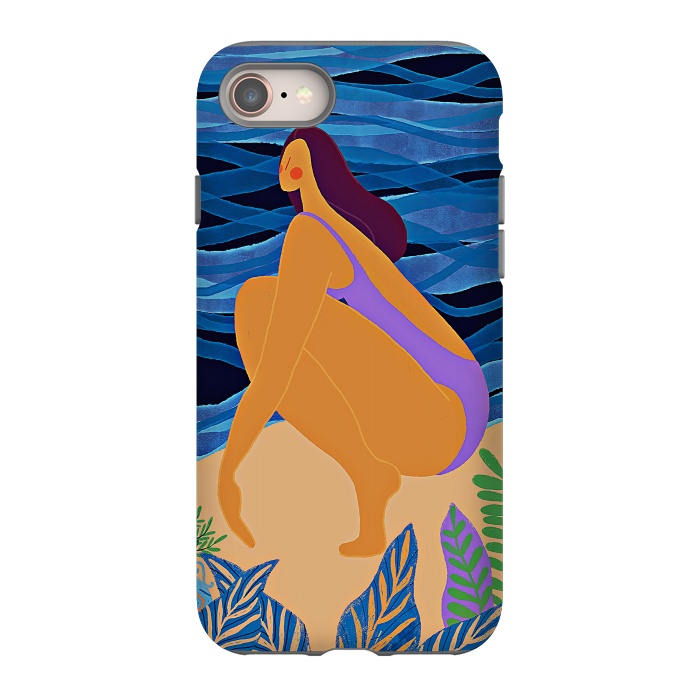 iPhone 8 StrongFit Eve - Girl on Tropical Jungle Beach by  Utart