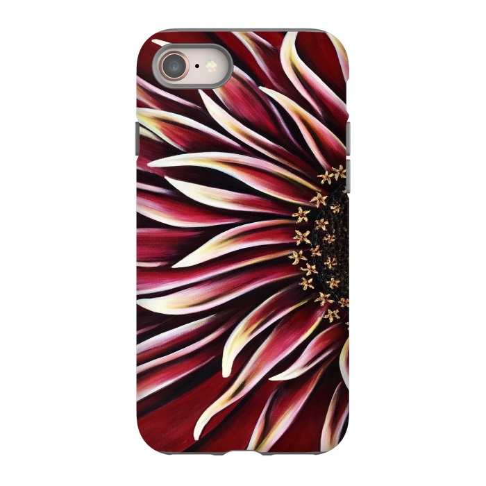 iPhone 8 StrongFit Wild Red Zinnia by Denise Cassidy Wood