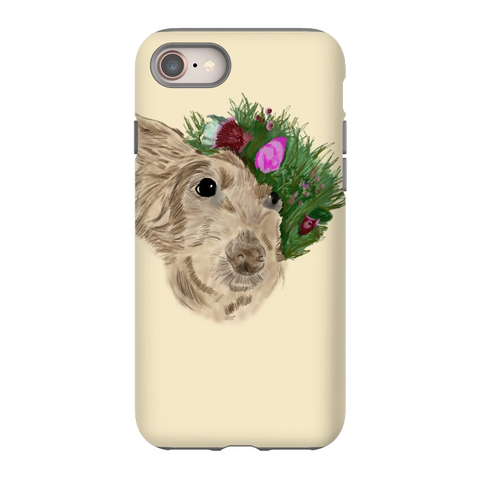 iPhone 8 StrongFit Flowers with dog by Merveilleux Clement