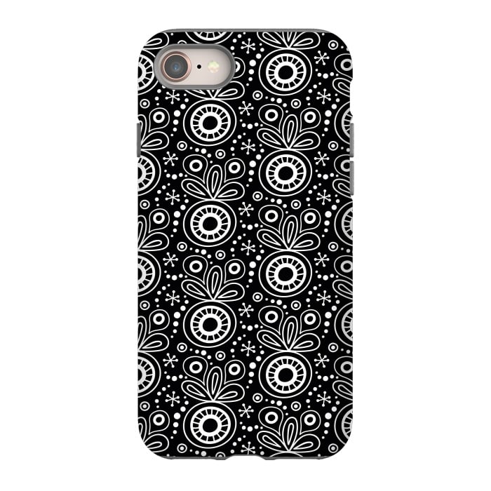 iPhone 8 StrongFit Abstract Doodle Pattern Black by Majoih