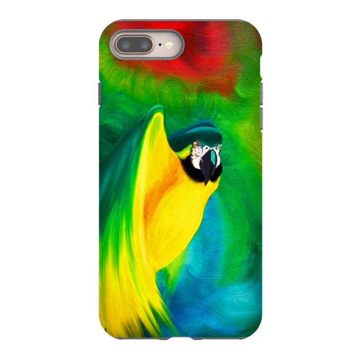 iPhone 8 plus StrongFit Macaw Parrot Ara Oil on Canvas Painting  by BluedarkArt