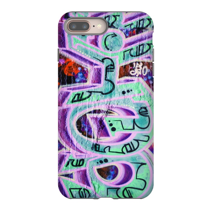 iPhone 8 plus StrongFit Graffiti Art Pink And Green by Andrea Haase