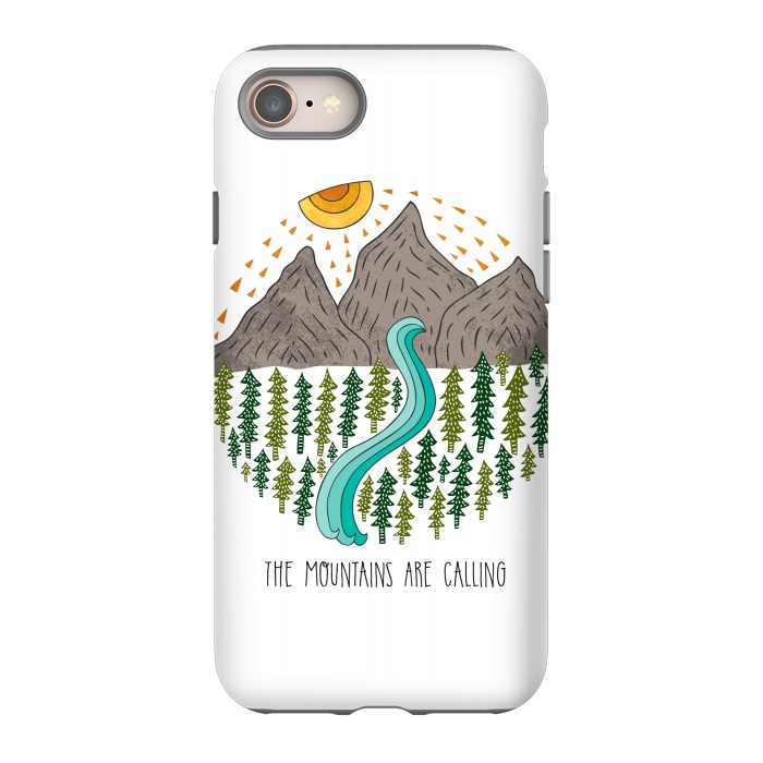 iPhone 8 StrongFit Mountains Are Calling by Pom Graphic Design
