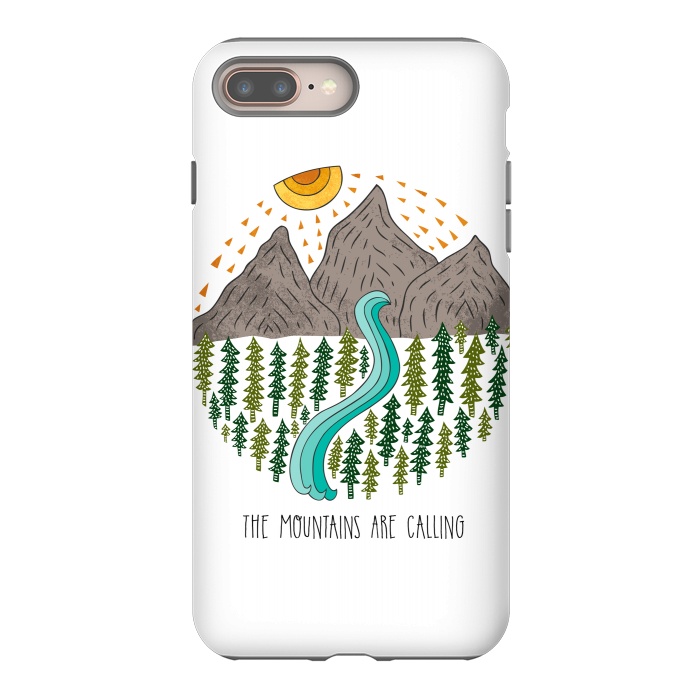 iPhone 8 plus StrongFit Mountains Are Calling by Pom Graphic Design