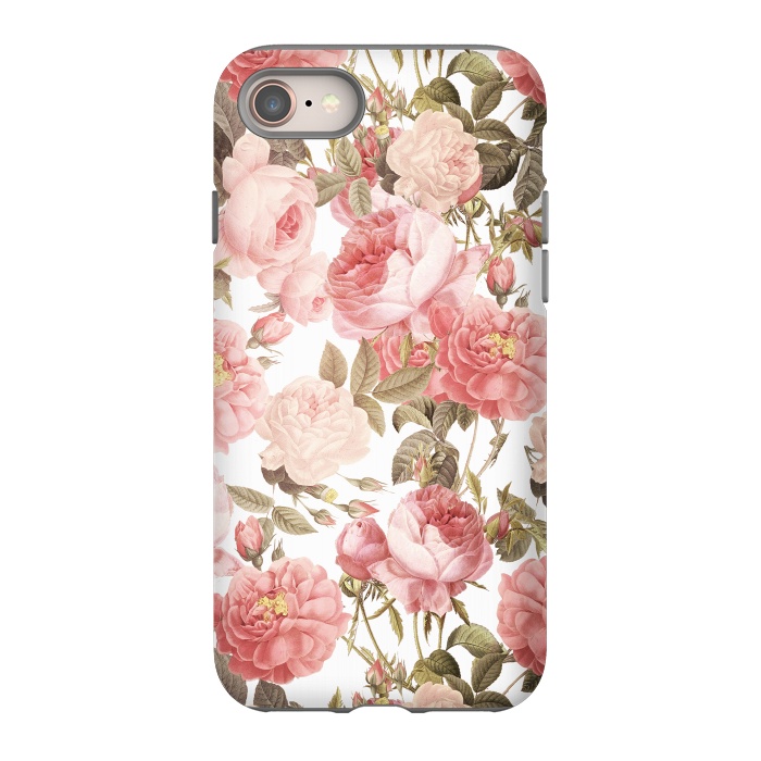 iPhone 8 StrongFit Peach Victorian Roses by  Utart