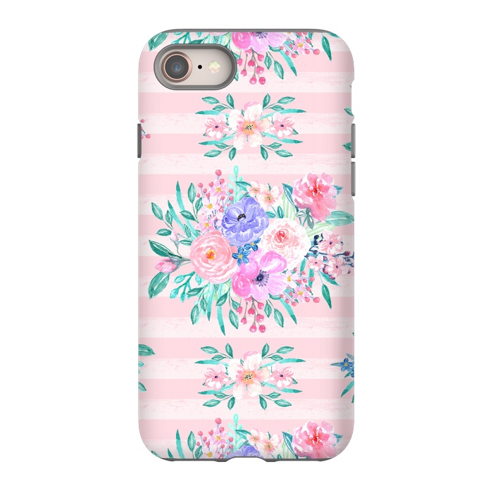 iPhone 8 StrongFit Beautiful watercolor garden floral paint by InovArts