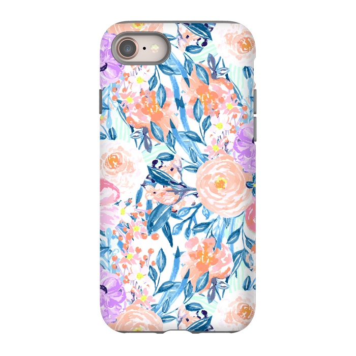 iPhone 8 StrongFit Modern watercolor garden floral paint by InovArts
