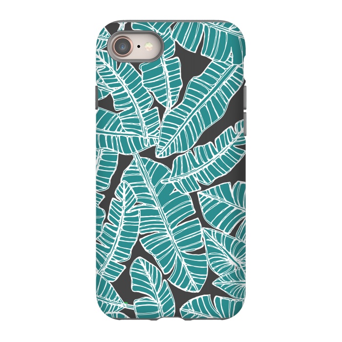 iPhone 8 StrongFit Tropical Fronds by Pom Graphic Design