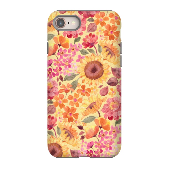 iPhone 8 StrongFit Happy Boho Autumn Floral  by Micklyn Le Feuvre