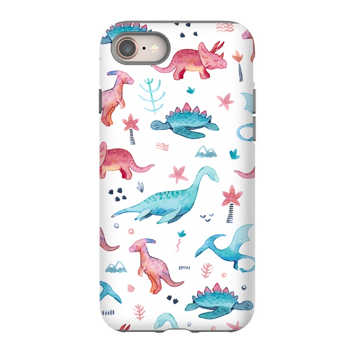 iPhone 8 StrongFit Dinosaurs Love by gingerlique