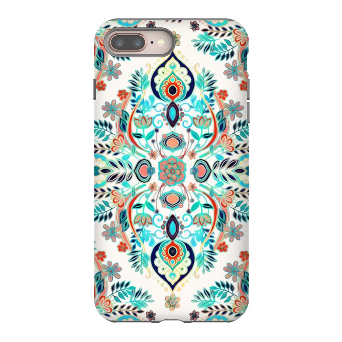 iPhone 8 plus StrongFit Modern Folk in Jewel Colors by Micklyn Le Feuvre